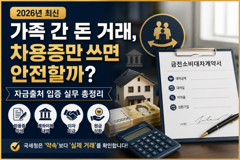 가족 간 돈 거래에서 차용증과 자금출처 입증 방법