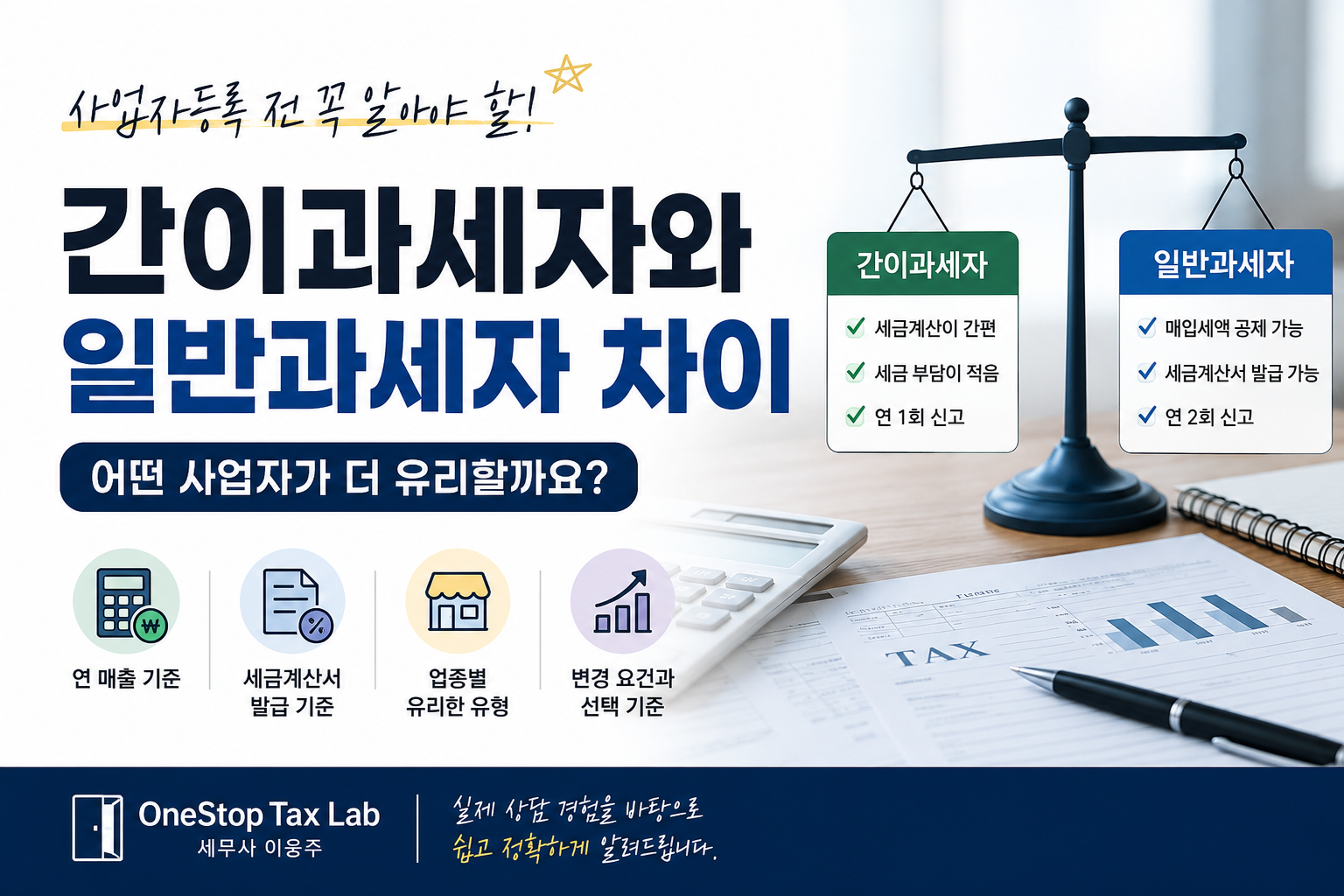 간이과세자 일반과세자 차이 비교