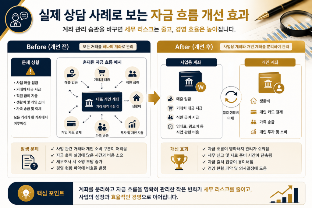 사업용 계좌 분리 전후 실제 상담 사례