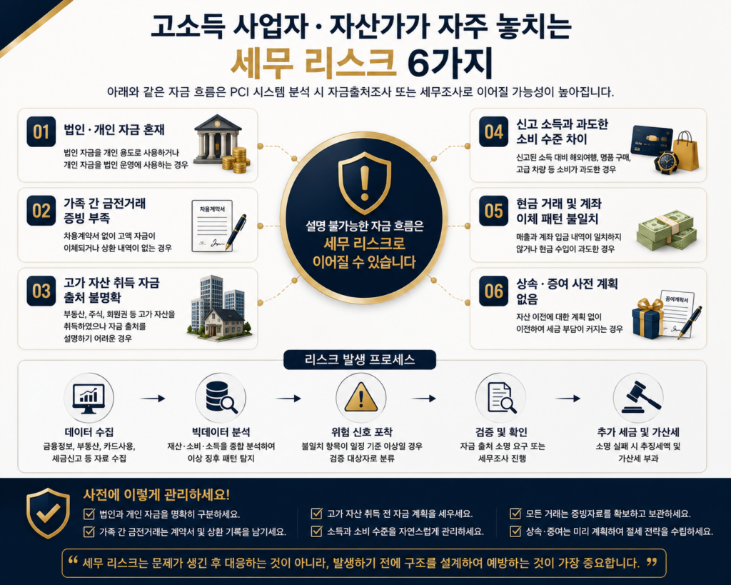 고소득 사업자와 자산가가 자주 놓치는 주요 세무 리스크 6가지