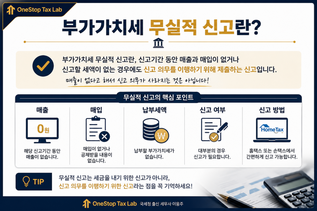 부가가치세 무실적 신고란