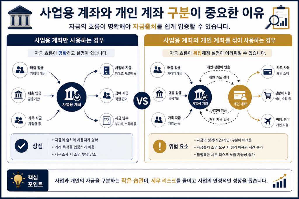 사업용 계좌와 개인 계좌를 구분해야 하는 이유