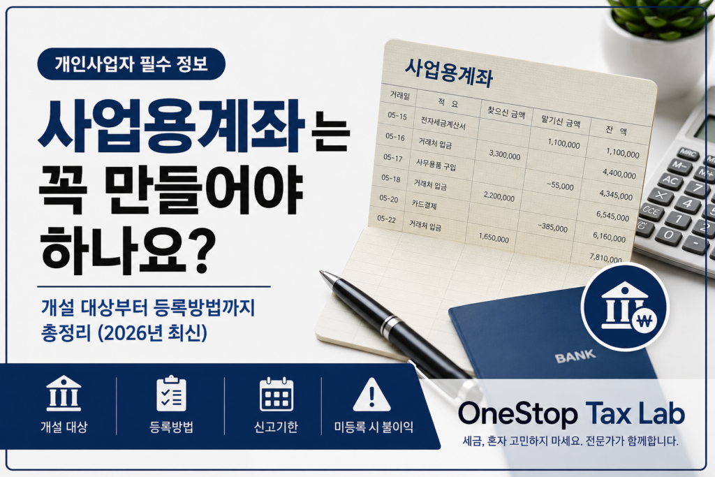 사업용계좌 등록방법