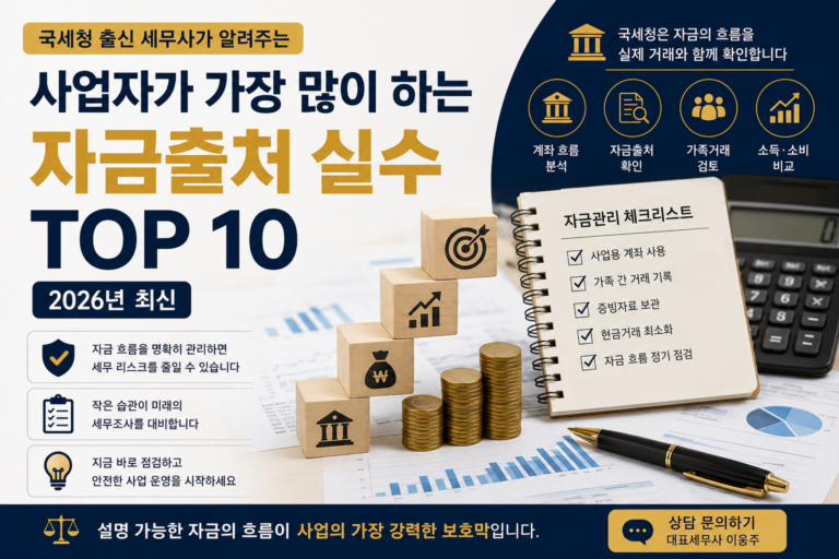 사업자가 가장 많이 하는 자금출처 실수 TOP10과 사업용 계좌 관리 방법