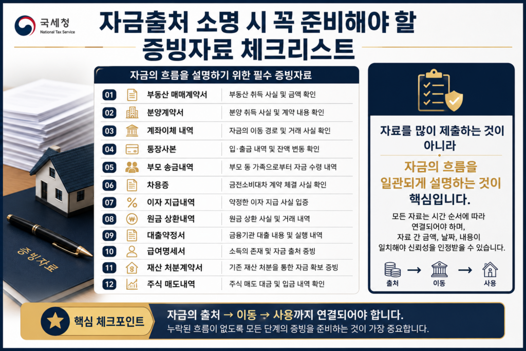 자금출처 소명 시 준비해야 하는 필수 증빙자료 체크리스트