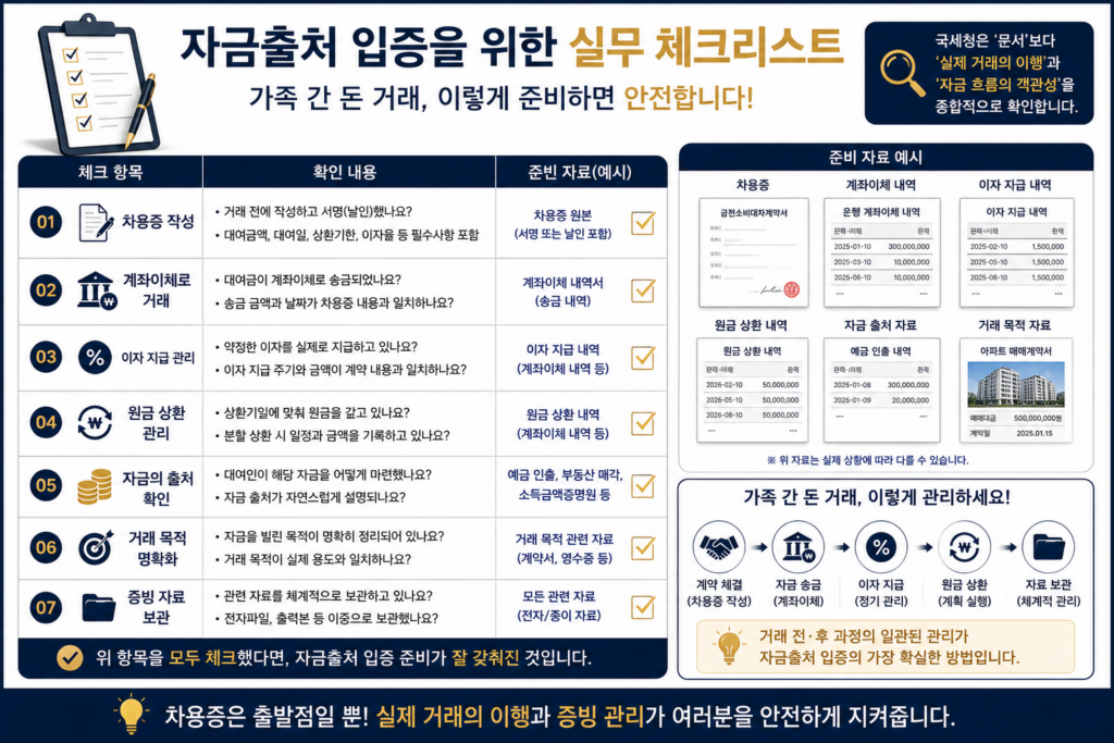 자금출처 입증 체크리스트