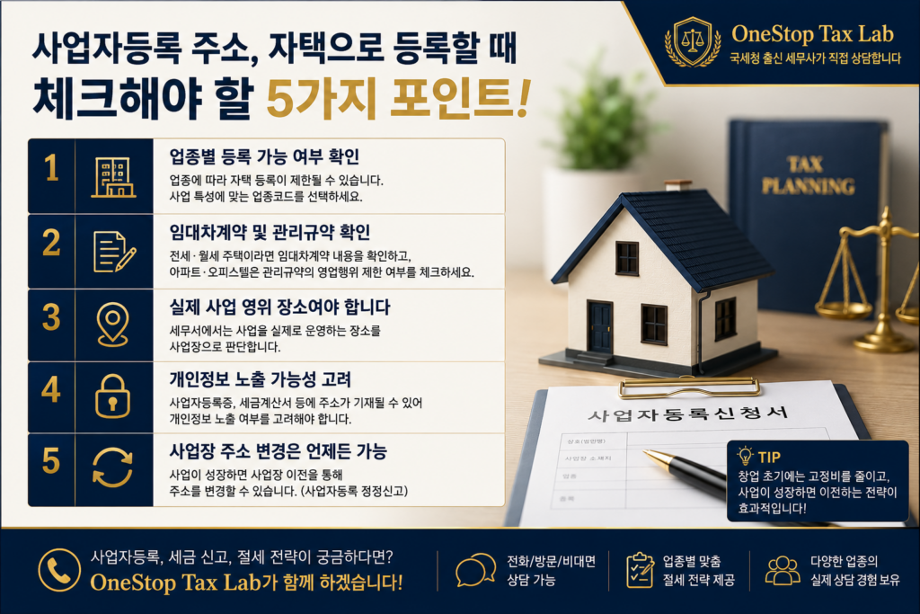 자택으로 사업자등록할 때 체크포인트