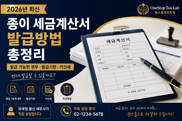 종이 세금계산서 발급방법 총정리 2026년 최신