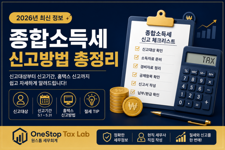 종합소득세 신고방법 총정리 2026 - 신고대상 신고기간 홈택스 신고