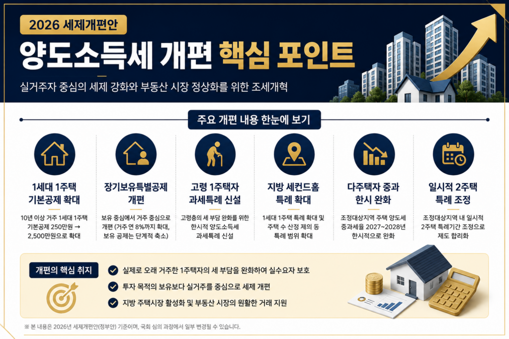 2026 양도소득세 개편 핵심 변경사항 비교