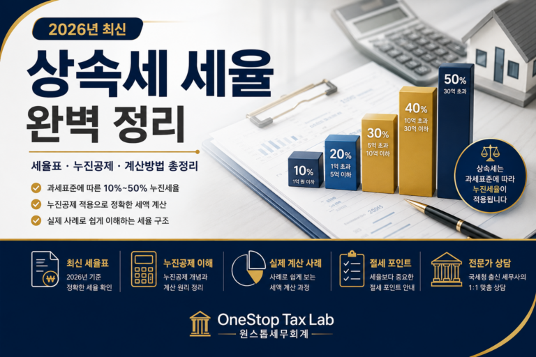 2026년 상속세 세율표와 누진세율 구조를 설명하는 인포그래픽