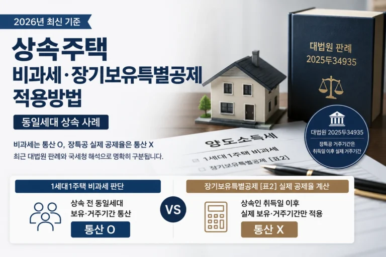 상속주택 장기보유특별공제와 비과세 적용방법 2026